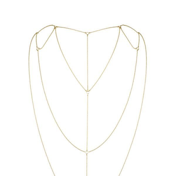 Цепочка для спины Bijoux Indiscrets Magnifique Back and Cleavage Chain - Gold, украшение для тела Золотистый SO2657 SO2657 фото