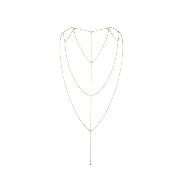 Цепочка для спины Bijoux Indiscrets Magnifique Back and Cleavage Chain - Gold, украшение для тела Золотистый SO2657 SO2657 фото