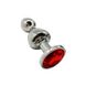 Металлическая анальная пробка Wooomy Lollypop Double Ball Metal Plug Red M диаметр 3,1см, длина 9,4с SO7423 SO7423 фото 1