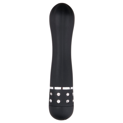 Вибратор Love Diamond Vibrator черный, украшенный стразами, 11.4 см. , ET089BLK