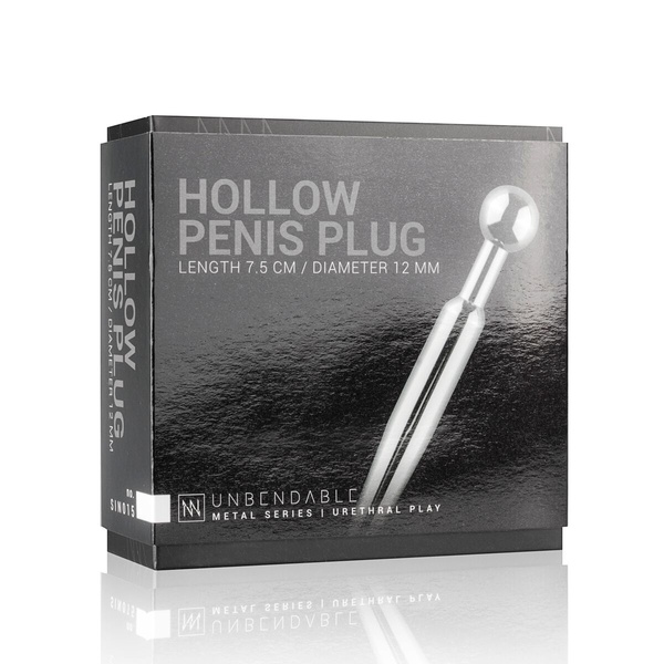 Полый уретральный стимулятор Sinner Gear Unbendable — Hollow Penis Plug, длина 7,5 см, диаметр 12 мм SO4582 SO4582 фото