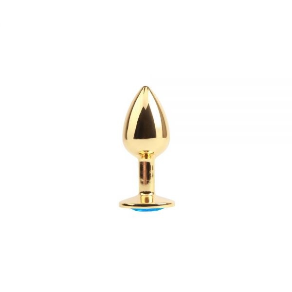 Анальная пробка с камнем Chisa Hi-Basic Gold Blue Gem Anal Plug , CH96332