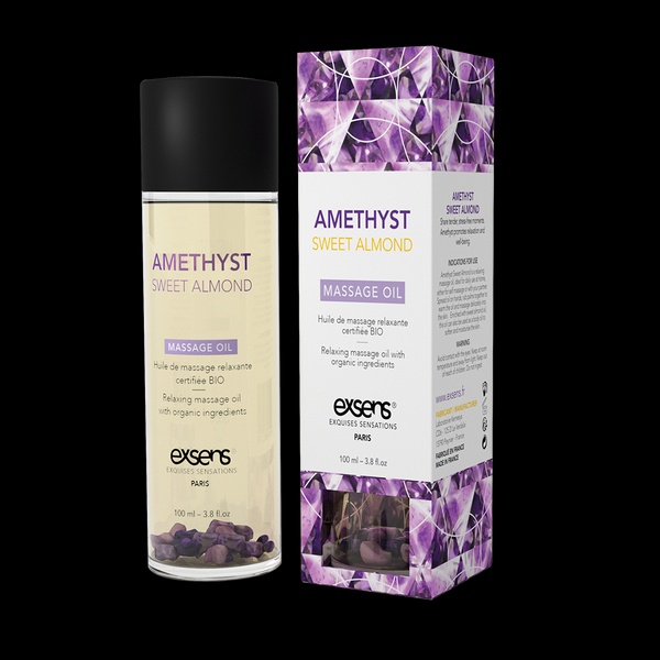 Масажна олія EXSENS Amethyst Sweet Almond (розслаблювальна, з аметистом) 100мл, натуральна , SO2371 SO2371 фото