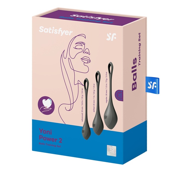 Набор йони бусин Satisfyer Yoni Power 2 Black, диаметр 2-2,5-3см, масса 22-44-73 г SO5550 SO5550 фото