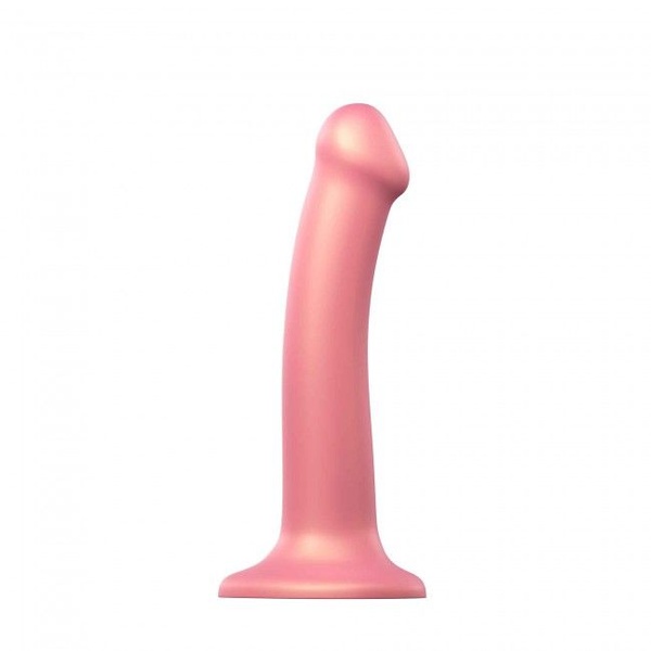 Насадка для страпону Strap-On-Me Mono Density Dildo Rose M, діам. 3,3 см, одношаровий силікон, гнучк , SO3568 SO3568 фото