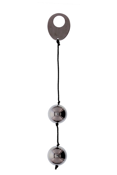 Вагінальні металеві кульки DOMINO METALLIC BALLS, CHROME BLACK , DT50903