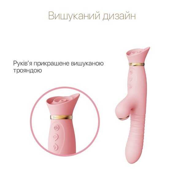 Пульсатор-вибратор с вакуумной стимуляцией клитора Zalo - ROSE Thruster Strawberry Pink SO6682 SO6682 фото