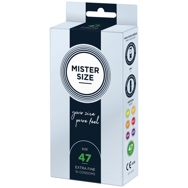 Презервативи Mister Size - pure feel - 47 (10 condoms), товщина 0,05 мм , SO8042