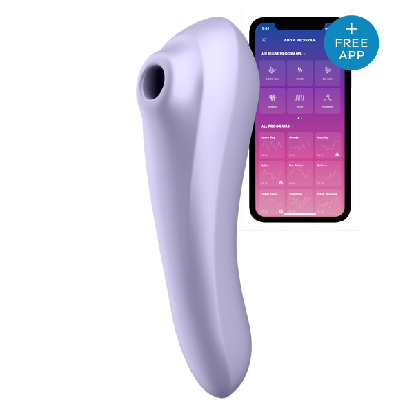 Подвійний смарт вібратор із вакуумною стимуляцією SATISFYER DUAL PLEASURE MAUVE, T360133