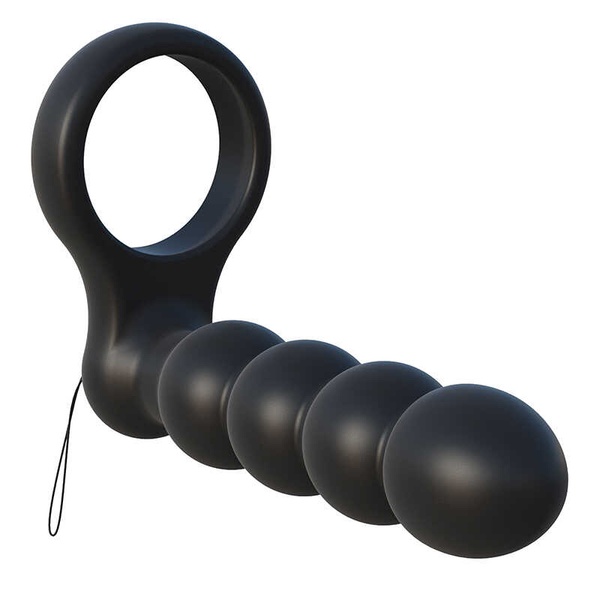 Насадка для двойного проникновения Pipedream C-Ringz Remote Control Double Penetrator Dildo, Black , PD21530