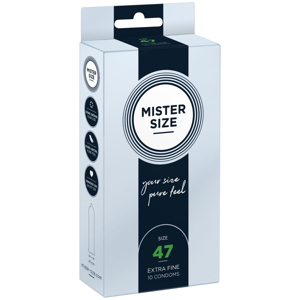 Презервативи Mister Size - pure feel - 47 (10 condoms), товщина 0,05 мм , SO8042