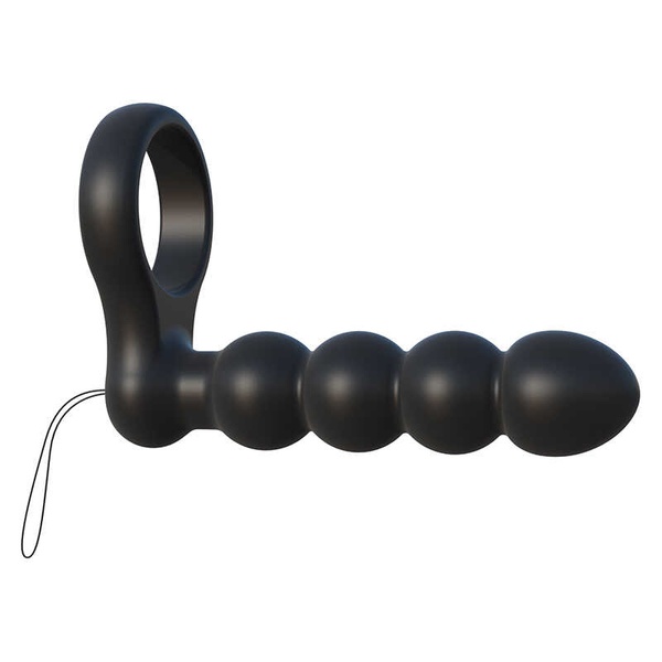 Насадка для двойного проникновения Pipedream C-Ringz Remote Control Double Penetrator Dildo, Black , PD21530