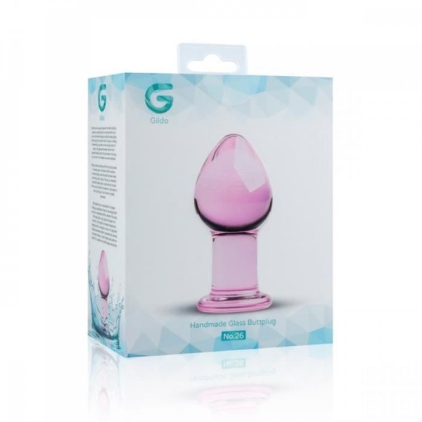 Пробка стекло розовая Gildo Pink Glass Buttplug No. 26 , G60414