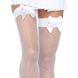 Чулки в сеточку с бантом белые Leg Avenue Fishnet Thigh Highs With Bow O/S , 901860 /White