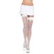 Панчохи в сіточку із бантом білі Leg Avenue Fishnet Thigh Highs With Bow O/S , 901860 /White