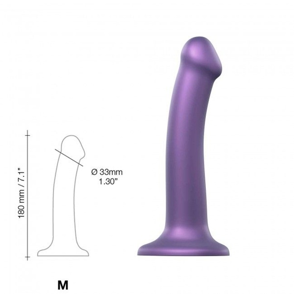 Насадка для страпона Strap-On-Me Mono Density Dildo Violet M, диам. 3,3см, однослойный силикон, гибк SO3570 SO3570 фото