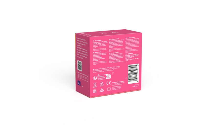 Смарт-вібратор для пар We-Vibe Sync Lite Pink, 10 віброрежимів, можна поєднувати з проникним сексом , SO8766 SO8766 фото