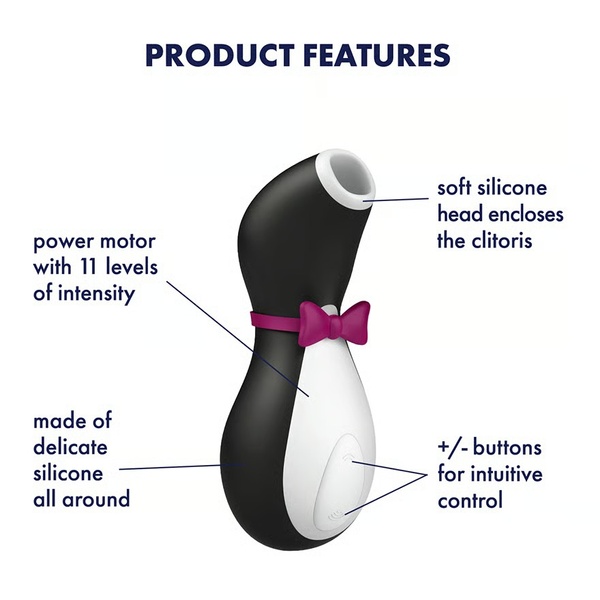 Вакуумный клиторальный стимулятор SATISFYER PRO PENGUIN , T360034