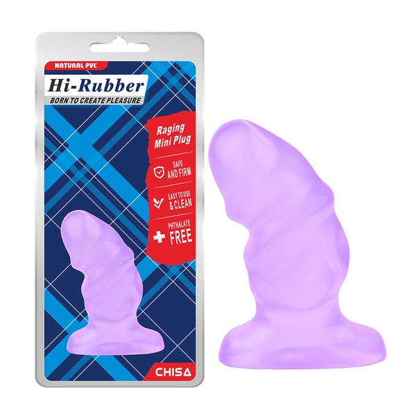 Рифленная анальная пробка Chisa Hi-Rubber Raging Mini Plug Violet , CH30701