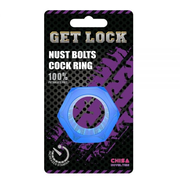 Кільце ерекційне Nust Bolts Cock Ring-Blue LMOCH94084 фото