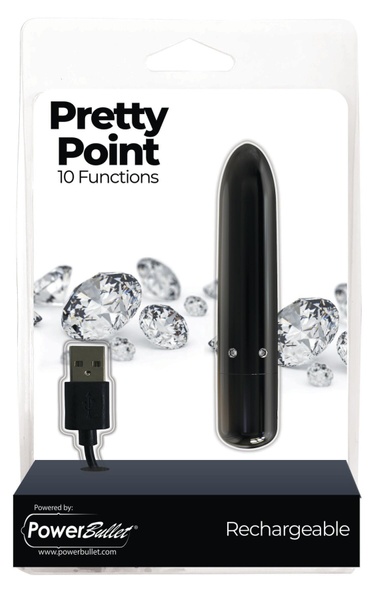 Віброкуля PowerBullet - Pretty Point Rechargeable Bullet Black Чорний, SO5564 SO5564 фото