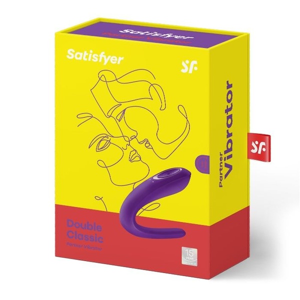 Вибратор для пар Satisfyer Double Classic с одним моторчиком Фиолетовый SO1235 SO1235 фото