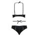 Комплект белья Passion Exclusive NAVEL SET S/M, black, трусики и лиф с элементами под латекс Черный PS24902 PS24902 фото 6