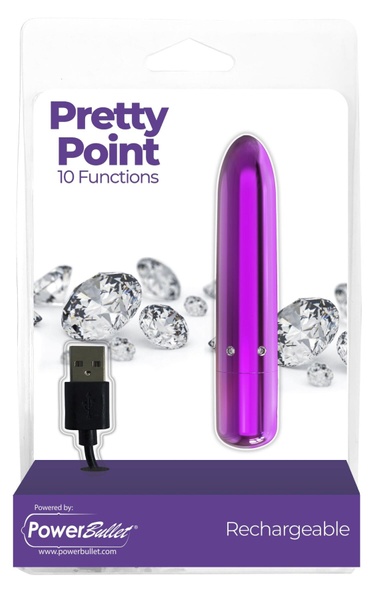 Віброкуля PowerBullet - Pretty Point Rechargeable Bullet Purple Фіолетовий, SO5565 SO5565 фото