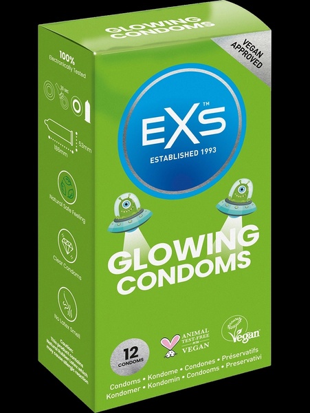 Презервативы Exs Светящиеся в темноте GLOWing VEGAN 12 штук , 07997 /12exsglow 07997 /12exsglow фото