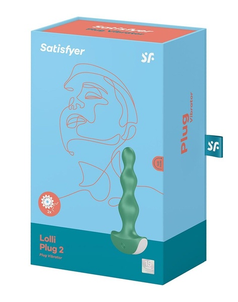 Анальный стимулятор-бусины с двумя моторами Satisfyer Lolli-Plug 2 Green SO4926 SO4926 фото