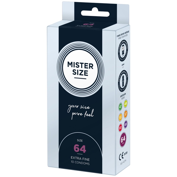 Презервативи Mister Size - pure feel - 64 (10 condoms), товщина 0,05 мм , SO8047