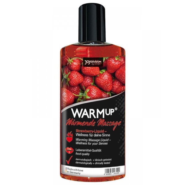 Разогревающее съедобное массажное масло WARMup Strawberry, 150 мл , JD14314