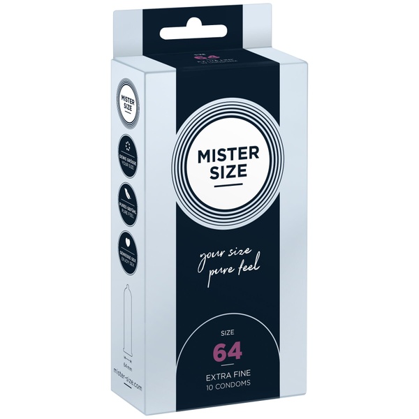 Презервативи Mister Size - pure feel - 64 (10 condoms), товщина 0,05 мм , SO8047