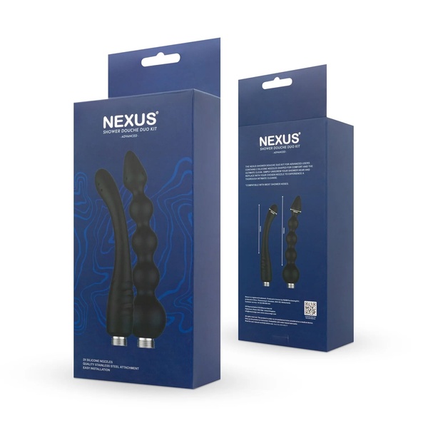 Набір насадок для анального душу Nexus ADVANCED Shower Douche Duo Kit - Black , SO9858 SO9858 фото