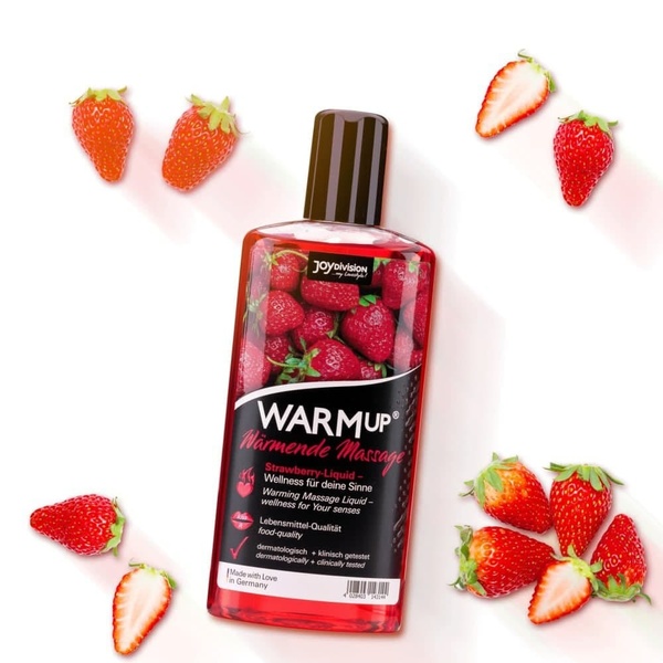 Розігріваюча їстівна масажна олія WARMup Strawberry, 150 мл, JD14314