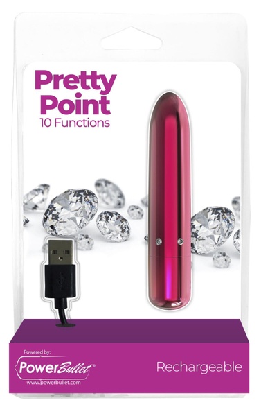 Вибропуля PowerBullet - Pretty Point Rechargeable Bullet Pink Розовый SO5566 SO5566 фото