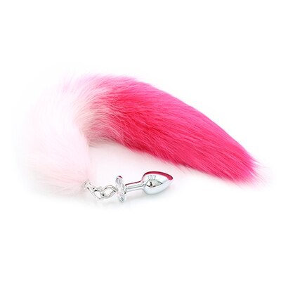 Анальна пробка зі штучного хутра DS Fetish Anal plug faux fur fox tail pink/fushia polyeste LMO271300226 фото