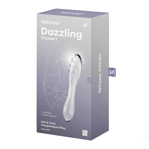 Двусторонний стеклянный дилдо Satisfyer Dazzling Crystal 1 Transparent, очень прочный, без стоппера SO8785