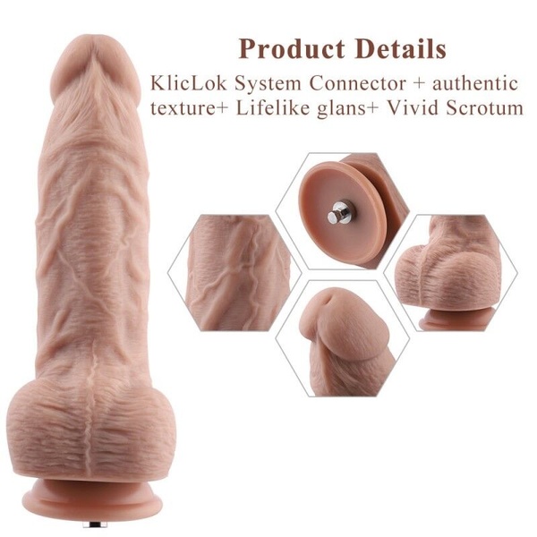 Гибкий фаллоимитатор для секс-машин Hismith 9.25″ Silicone Dildo, система KlicLok SO6207 SO6207 фото