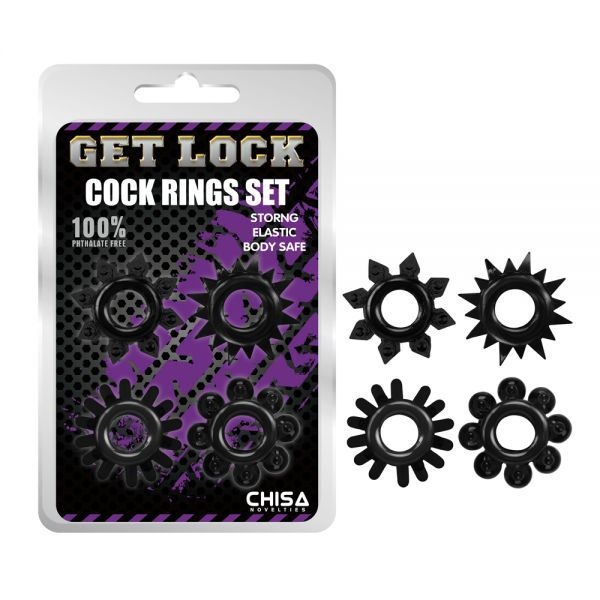 Набор колец GK Power Cock Rings Set-black , CH58238