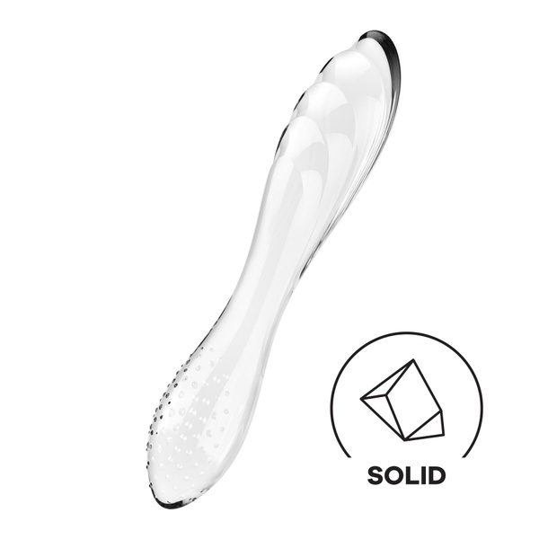 Двосторонній скляний дилдо Satisfyer Dazzling Crystal 1 Transparent, дуже міцний, без стопера , SO8785