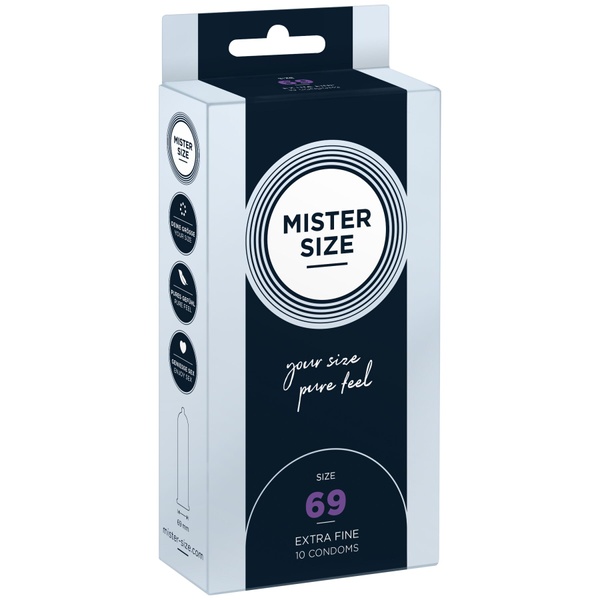 Презервативи Mister Size - pure feel - 69 (10 condoms), товщина 0,05 мм , SO8048