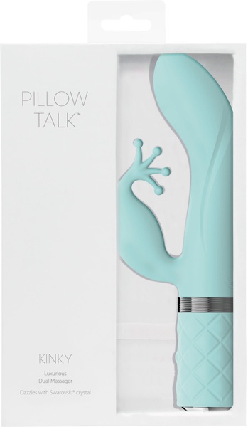 Розкішний вібратор-кролик Pillow Talk - Kinky Teal з кристалом Сваровські, потужний Бірюзовий, SO2716 SO2716 фото