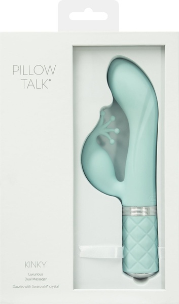 Розкішний вібратор-кролик Pillow Talk - Kinky Teal з кристалом Сваровські, потужний Бірюзовий, SO2716 SO2716 фото