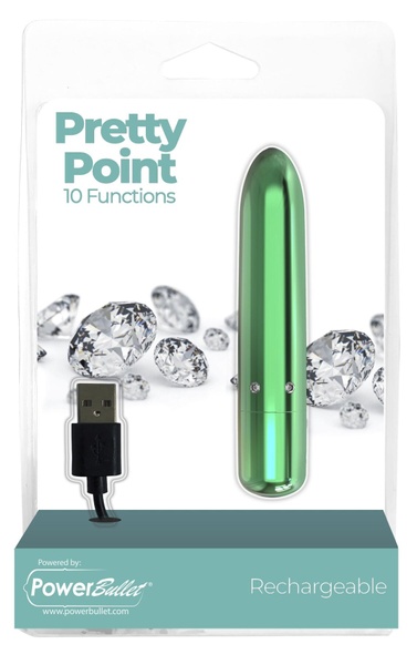 Вибропуля PowerBullet - Pretty Point Rechargeable Bullet Teal Зеленый SO5567 SO5567 фото