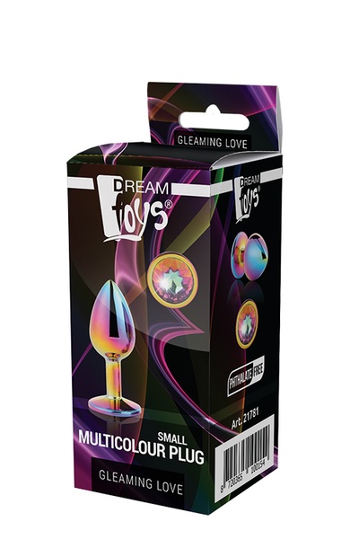 Dt21781 Райдужна анальна пробка GLEAMING LOVE MULTICOLOUR PLUG SMALL , DT21781