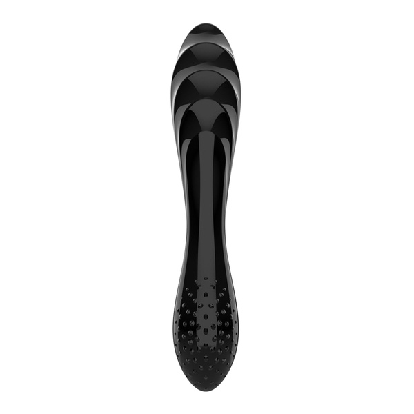 Двосторонній скляний дилдо Satisfyer Dazzling Crystal 1 Black, дуже міцний, без стопера , SO8786