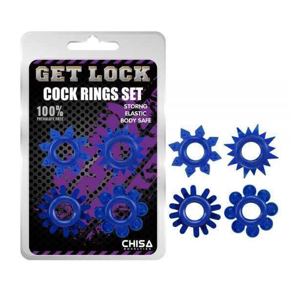Набір кілець GK Power cock Rings Set-Blue LMOCH58236 фото