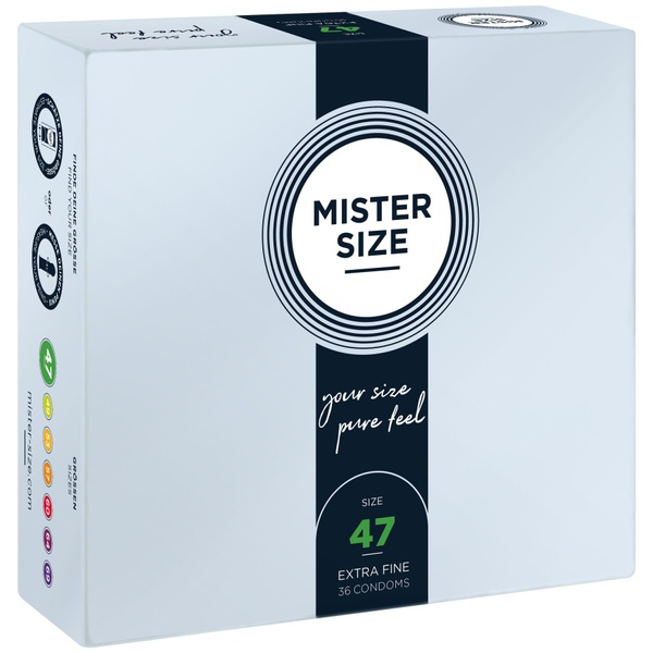 Презервативи Mister Size - pure feel - 47 (36 condoms), товщина 0,05 мм , SO8049