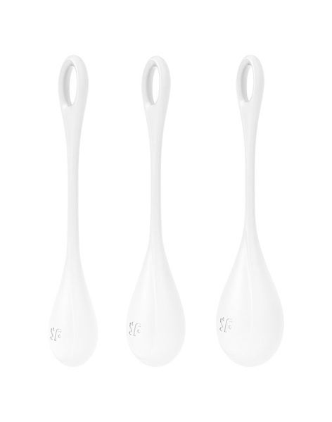 Набір йоні намистин Satisfyer Yoni Power 1 White, діаметр 2-2,5-3см, вага 22-46-74гр , SO6735 SO6735 фото